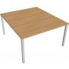 Hobis Pracovný stôl Uni, zdvojený, 140x75,5x160 cm, dub/sivá