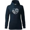 Florbal love - Mikina dámská Cape s kapucí - M ( Tmavomodrá (veľmi tmavá - skoro čierna) )