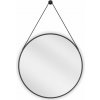 Mexen String, okrúhle kúpeľňové zrkadlo na pásiku 60 cm, farba rámu čierna matná, 9854-060-060-000-70