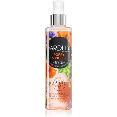 Yardley Poppy & Violet hydratačný telový sprej pre ženy 200 ml