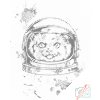 Vymalujsisam.sk Bodkovanie - NASA mačka Farba: Červená, Veľkosť: 30x40cm, Rám: Bez rámu, iba zrolované plátno