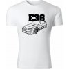 T-ričko BMW e36 line pánske tričko Farba trička: Biela, Farba potlače: Čierna, Veľkosť: L