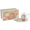 Home Elements Porcelánový hrnček s podšálkou Mucha svetlý 360 ml