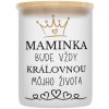 Veľka sviečka v sklenenenej dóze s bambusovým viečkom pre mamu 9