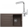 SET571 - Gránitový drez Blanco Favum 45 S káva + Kuchynská batéria Rosan S2 238201 chróm