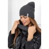 Fashionweek Dámska Súprava teplý pohodlný dámsky set dámska čiapka a šál cashmere touch S2204 Farba: grafit, Veľkosť: Universal