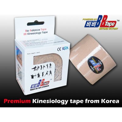 Kineziologický tejp BB Tape - 5 m x 5 cm Barva: béžová