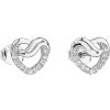 Evolution Group strieborné náušnice kôstky so zirkónom biele srdce 11114.1