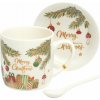 eCa KB16WZ2 Vianočná darčeková súprava - Keramický hrnček, lyžička, tanierik 400 ml