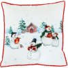 Vankúš s výplňou Snehuliaci, biela, 45 x 45 cm