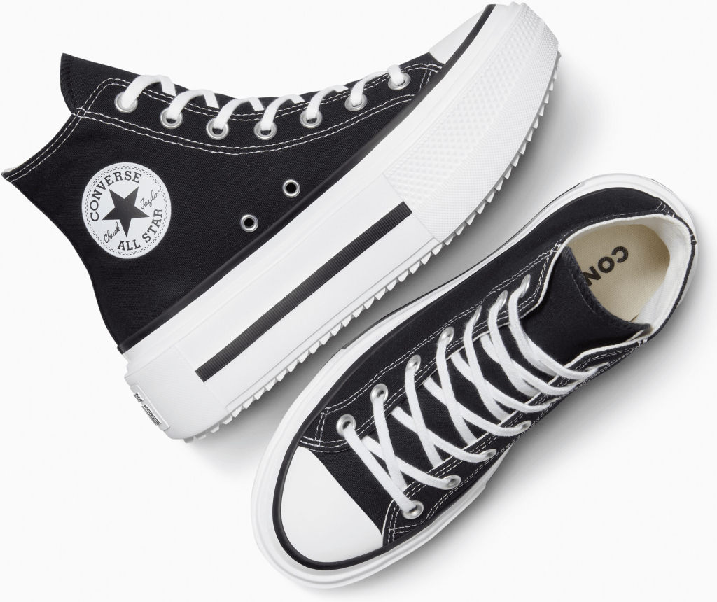 Converse Chuck Taylor All Star Lift Double Stack Hi A12975 Black/White/Black