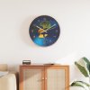 vidaXL Nástenné hodiny zlaté a modré Ø29,5 cm polystyrén a sklo 4008407