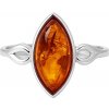 jantario Jantárový prsteň Ako list vo vetre koňakový 660229 52mm
