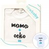 Body s potlačou New Baby mama plus ocko rovná sa JA - darčekové balenie 50