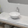 Okrúhla umývadlová doska vidaXL 32,5 cm biela