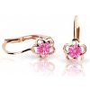Cutie Jewellery Detské naušnice zlaté kvetinky C1945R-KL Pink