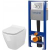 Súprava WC misa s pomaly sa sklápajúcim sedadlom Cersanit City S701-405, súprava stojan s tlačidlom Cersanit S701-778
