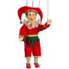 Sádrová marioneta Gašparko zelený, 20 cm