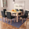 vidaXL Jedálenský stôl a stoličky 7 ks umelá koža a dubové drevo čierne