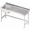 Stůl s jednokomorovým dřezem z levé strany bez police 1600x600x850 mm | STALGAST, 980676160 inox
