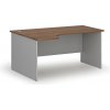 Rohový kancelársky písací stôl PRIMO GRAY, 160x120 cm, ľavý, sivá/orech