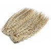 Kučeravý clip in maxi set 53cm pravé ľudské vlasy - REMY 200g - platina/svetlo hnedá