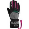 Detské zimné rukavice Reusch, FLASH GORE-TEX JUNIOR čierna,tmavo sivá,ružová,tmavo zelená 5.5