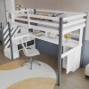 Detská posteľ Poschodová posteľ S písacím stolom Otvorené police sivá 90x200 cm