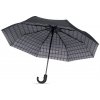Skladací open-close dáždnik s károvaným vnútrom , Black Farba: Black