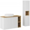 Comad Kúpeľňová zostava Nova White 100 cm so skrinkami a umývadlom biela/dub evoke