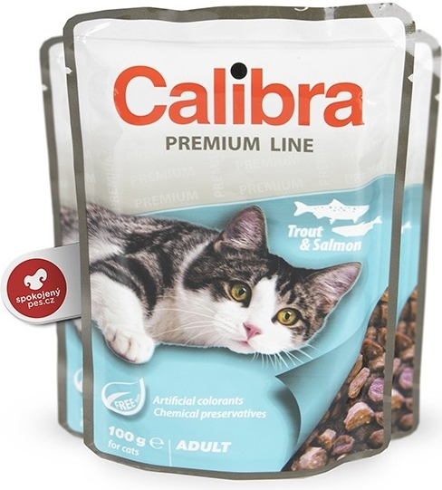 Calibra Cat Adult pstruh a losos v omáčce 24 x 100 g