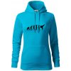 Karate Evolúcia - kop - Mikina dámská Cape s kapucí - XL ( Svetlý tyrkys )