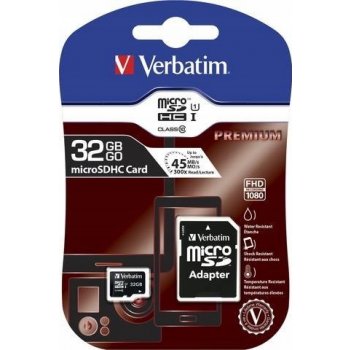 Verbatim microSDHC 32GB class 10 + adapter 44083