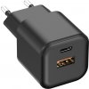 Nabíječka Setty do zásuvky USB-A + USB-C 20W LSGaN-AC-201 černá