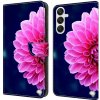 Peňaženkové 3D puzdro na Galaxy A55 5G - Ružové Lupienky