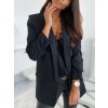 Elegantné sako, blejzer s riasenými rukávmi IMPERO MD191 Farba: Čierna, Veľkosť: S/M