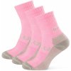 Zulu ponožky Bambus Trek W 3-pack svetlo ružová
