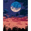 ZUTY Maľovanie podľa čísel MESIAC NAD NOČNÝM MESTOM Rámovanie vypnuté plátno na rám Rozmer 80 x 100 cm