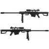Snow Wolf Airsoft sniper M82 BARRETT (SW-02A), puškohľad + dvojnožka - čierny