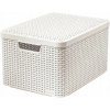 Oblúkový kôš s vekom Rattan Style L cream