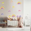 INSPIO Nálepka Hravé nálepky dúhy v rôznych farbách do detskej izbičky 110x90 hviezdy a oblaky, dúha, dúhy, akvarelové nálepky plnofarebný motív