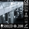 ProfiLED vonkajšie vianočné osvetlenie domu cencúle studená biela 20m 500led flash 22W PBLZF20