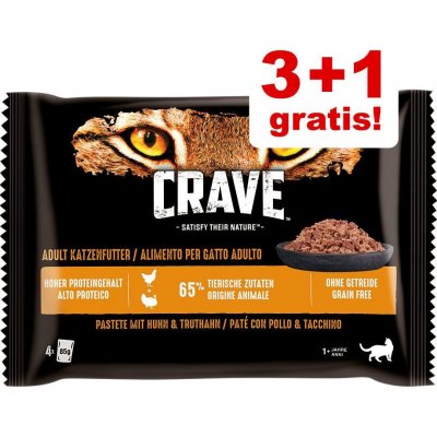 Crave Katze Pouch s lososom & kuraťom 4 x 85 g