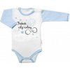 Baby Nellys Body dlhý rukáv s vtipným textom Trenér celé rodiny
