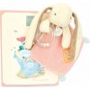 Doudou Darčeková sada ružová Zajačik Ciboulette s hrkálkou 21 cm