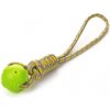 JK Bavlnené preťahovadlo s TPR zelenou loptou, odolná (gumová) hračka z termoplastickej gumy
