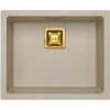 Alveus QUADRIX 50 MONARCH kuchynský granitový drez so sifónom 56x46 - Pebble+prepad bronz 1108035+bronz