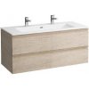 Laufen Pro S - Skrinka s dvojumývadlom, 120x55x50 cm, 2 zásuvky, svetlý dub H8619674791071