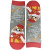Vianočné bavlnené sivé ponožky Merry-Corgi 35-41