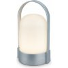 B.K.Licht LED stolná lampa kempingová lampa IP44 stmievateľná dobíjateľná batériová lampa vodotesná 15,5 cm chróm